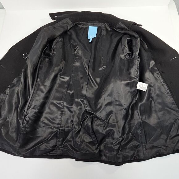 Escada Sport Black Wool Blend Double Breasted Peacoat Women’s Size 42 (L) - Picture 5 of 10
